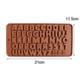 Alphabet Chocolate Mold, Letters Ice Mold, Praline Mold, Brown - Top-Down View
