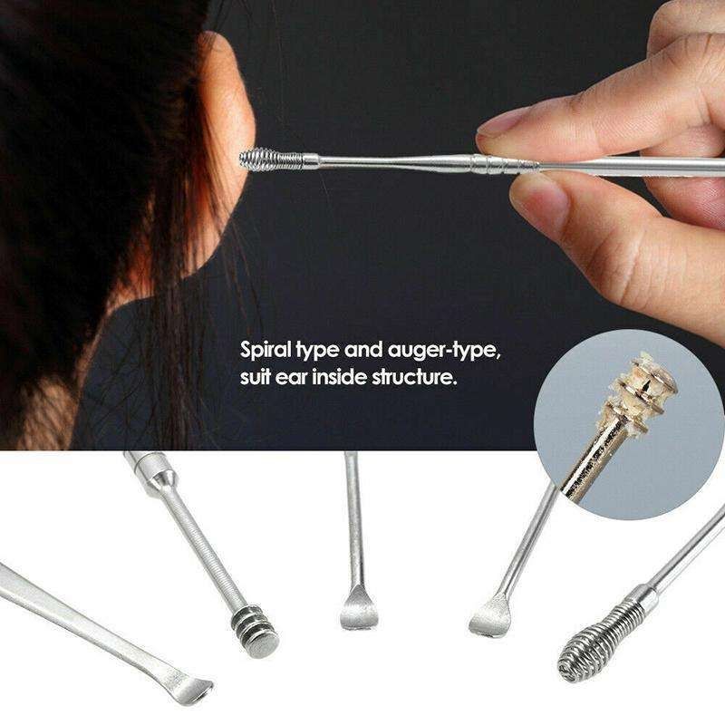 Earwax Removal Kit Stainless Steel Silver