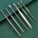 Earwax Removal Kit Stainless Steel Silver - Low Angle
