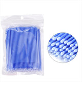 100pcs Micro Cotton Swabs, Blue