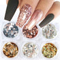 6pcs multi-color nail glitter decorations