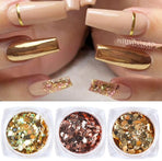 6pcs multi-color nail glitter decorations