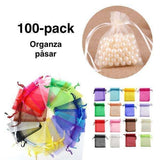 100pcs Organza Bags, 9x7cm - Hand-sewn Green Gift Bags for Wedding Favors Party Decorations