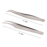 2-pack Eyelash Extension Tweezers - Top-Down View