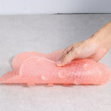 Pink Non-Slip Silicone Foot Massage Pad with Suction for Bathroom