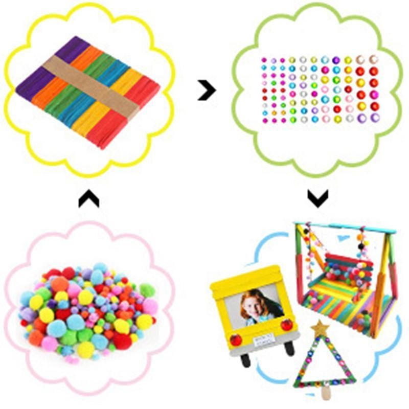 Colorful Mega Craft Kit with Pipe Cleaners, Moving Eyes, Balls, MultiColor