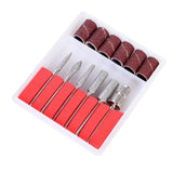 6pc drill bits for electric file sanding bands, silver