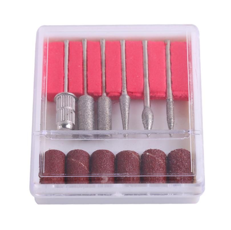 6pc drill bits for electric file sanding bands, silver