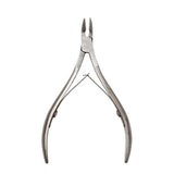 Stainless Steel Cuticle Nipper and Nail Scissors, Silver - Front View