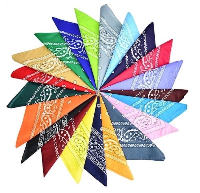 10 pcs Paisley Bandana Scarves, 54x54cm, Warm Colors