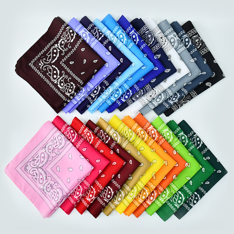10 pcs Paisley Bandana Scarves, 54x54cm, Warm Colors