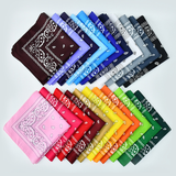 10 pcs Paisley Bandana Scarves, 54x54cm, Warm Colors - Front View