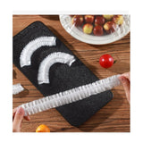 100-pack Elastic Food Covers, Transparent - Top-Down View