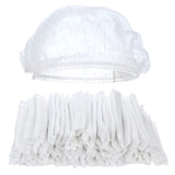 100-pack Elastic Food Covers, Transparent - Low Angle