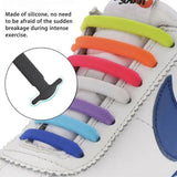 2pcs No-Tie Elastic Shoelaces in Black Silicone, one size