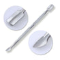Cuticle pusher 2 in 1 silver