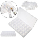 28-Slots Clear Diamond Painting Storage Box, Compatible with DIY Craft Organizers