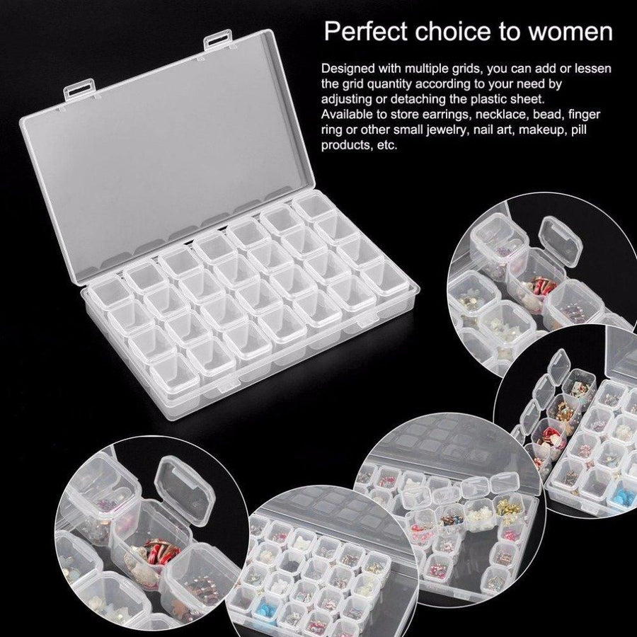 28-Slots Clear Diamond Painting Storage Box, Compatible with DIY Craft Organizers, image 4