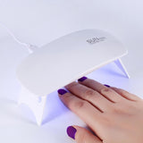 Mini UV LED Nail Lamp 12W for Gel Polish Hybrid Gel, Pink - Front View