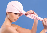 Microfiber hair towel turban, White