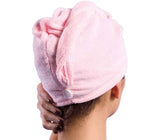 Microfiber hair towel turban, White - Top-Down View