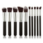 10pcs Professional Makeup Brushes Set, Silver Black