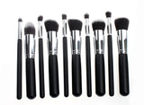 10pcs Professional Makeup Brushes Set, Silver Black