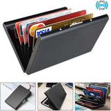 10-Card Slot RFID Protected Stainless Steel Metal Wallet in Gold, 3.5 x 2.1 inches
