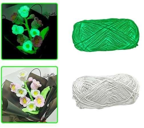 Luminous yarn for knitting and crocheting, White