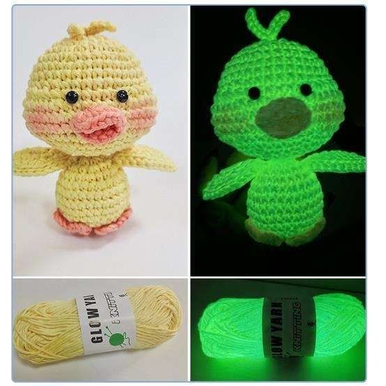 Luminous yarn for knitting and crocheting, White