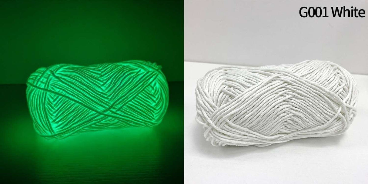 Luminous yarn for knitting and crocheting, White