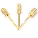Electric file bits, medium grit rounded gold, compatible with most electric files