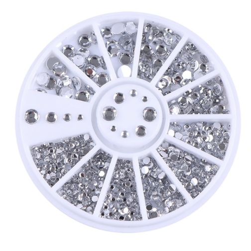 Rhinestone 4 sizes, Silver Clear