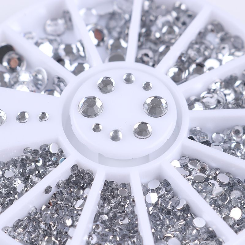 Rhinestone 4 sizes, Silver Clear