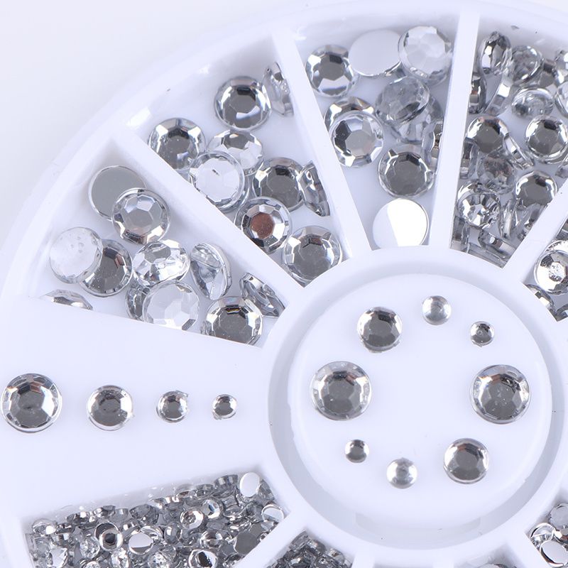 Rhinestone 4 sizes, Silver Clear