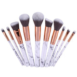 10pcs Professional Makeup Brushes Set in Marble White