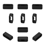 10-Pack Black Loops for 22 mm Watch Straps, 22mm