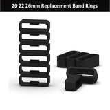 10-Pack Black Loops for 22 mm Watch Straps, 22mm - Side View