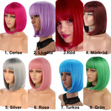 Pink Synthetic Wig for Party Pride Parades and Cosplay - Front View