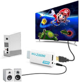 Wii to HDMI Adapter White, Compatible with Nintendo Wii Full HD 1080p - Low Angle
