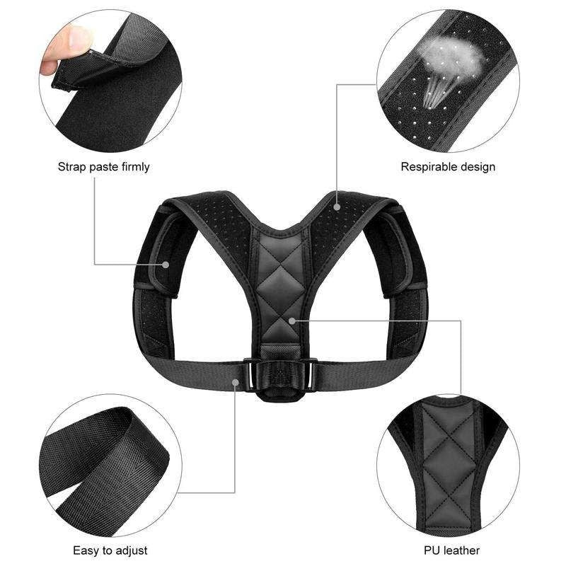 Posture correction vest in Black