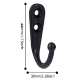 10pcs Black Wall Hooks with Screws, Coat Hangers