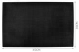 Black Dish Mat - Dish Rack, 45 x 30cm - Top-Down View