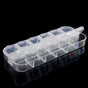 12-compartment transparent storage box, 13 x 5 cm
