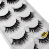 5-pair 3D faux mink false eyelashes G700, black