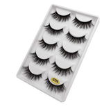 5-pair 3D faux mink false eyelashes G700, black