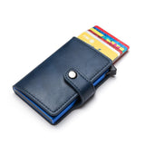 RFID NFC Card Holder Wallet, 5 Cards, Black - Rear View