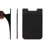 Universal Mobile Wallet Card Holder Self-adhesive Black - Front View