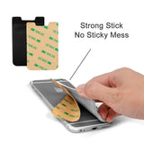 Universal Mobile Wallet Card Holder Self-adhesive Black - Rear View