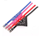 Dog collar bandana scrunchie scarf, red - Front View